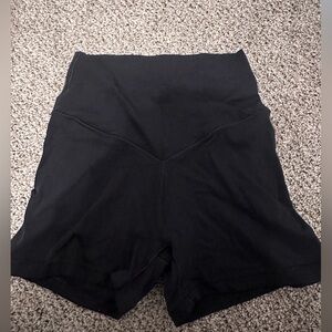 Aerie cross over black biker shorts